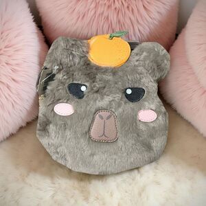 NWT Capybara Furry Figural Crossbody Bag Plush